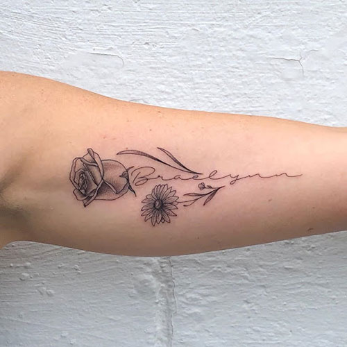 Rose Sunflower Tattoo
