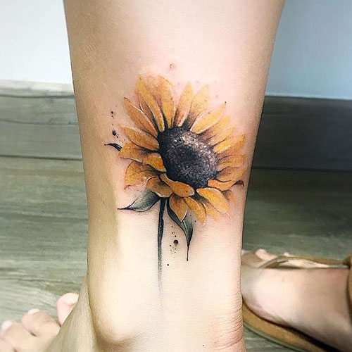 Delicate Sunflower Tattoo