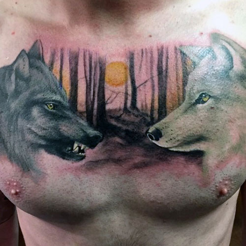 Cool Men's Wolf Tattoos