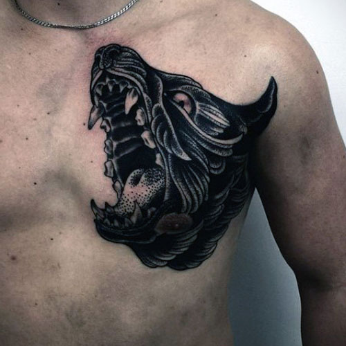 Wolf Chest Tattoo