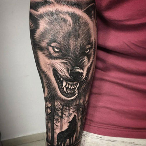 Unique Snarling Wolf Tattoo Ideas