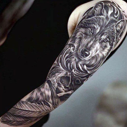 Wolf Tattoo Sleeve