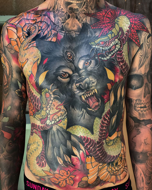 Cool Wolf Tattoo