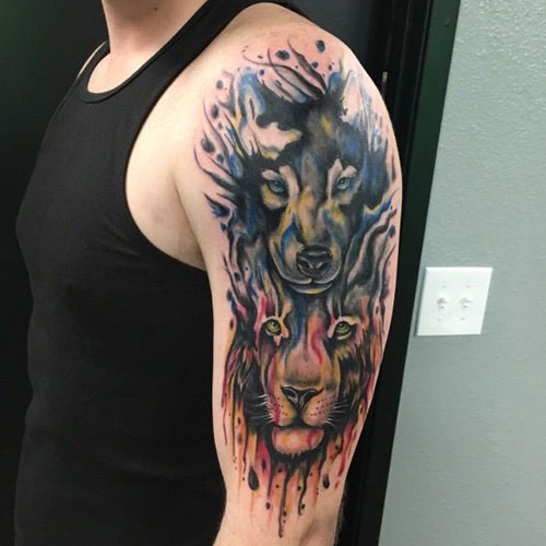Lion Wolf Tattoo