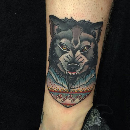 Badass Wolf Leg Tattoos For Men