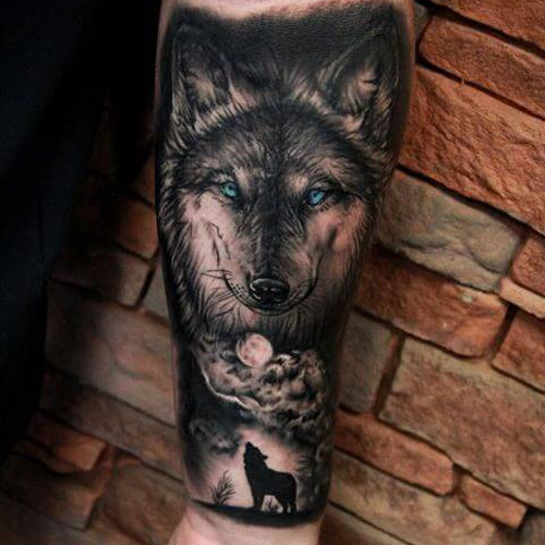 Best Wolf Arm Tattoo