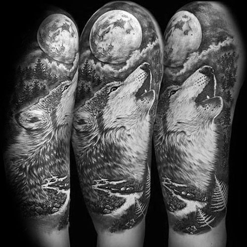 Wolf Moon Tattoo