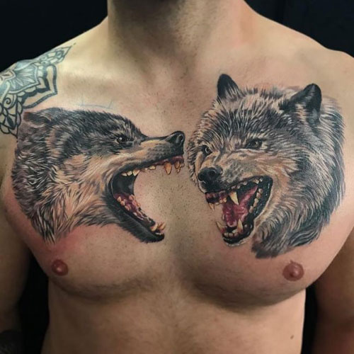 Two Wolves Tattoo