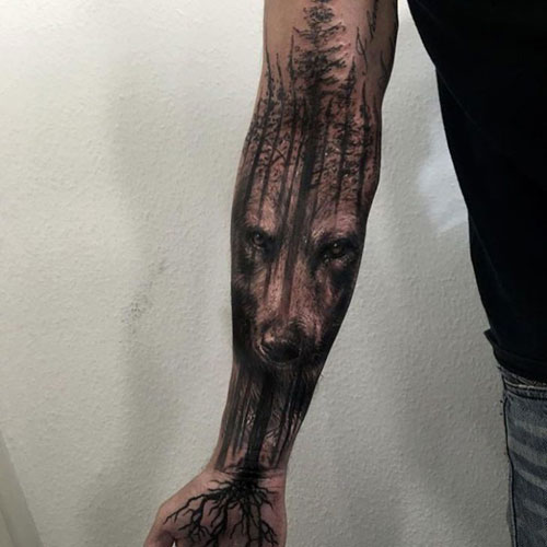 Wolf Forest Tattoo