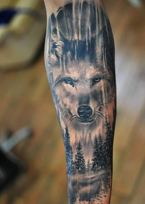 Wolf Forearm Tattoo