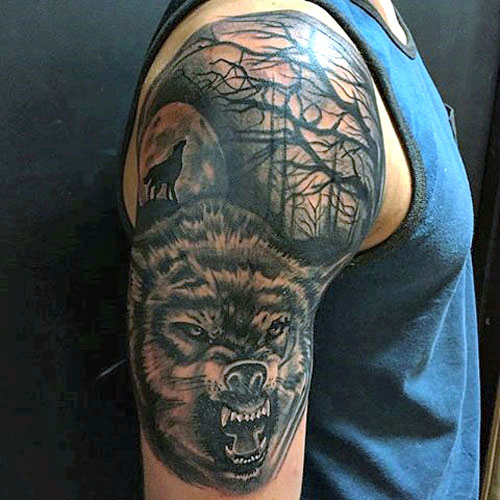 Wolf Tattoo on Arm