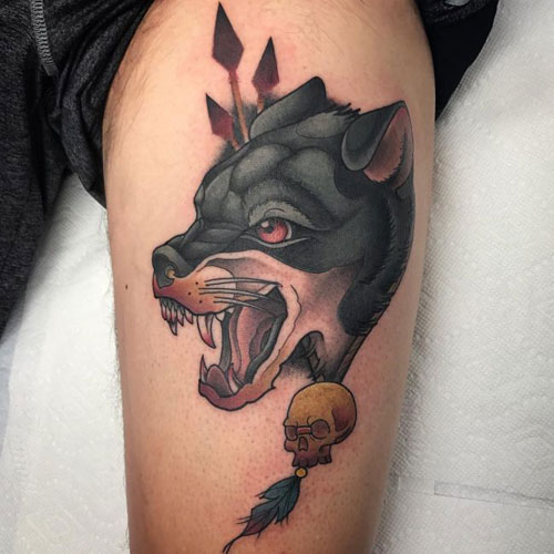 Badass Wolf Tattoo Designs For Men