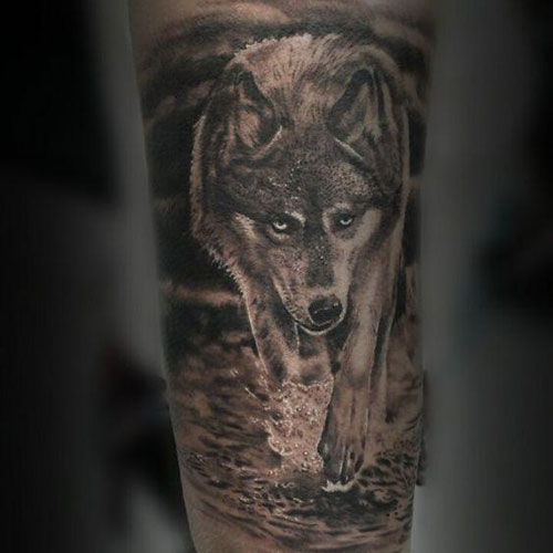Cool Angry Wolf Tattoo
