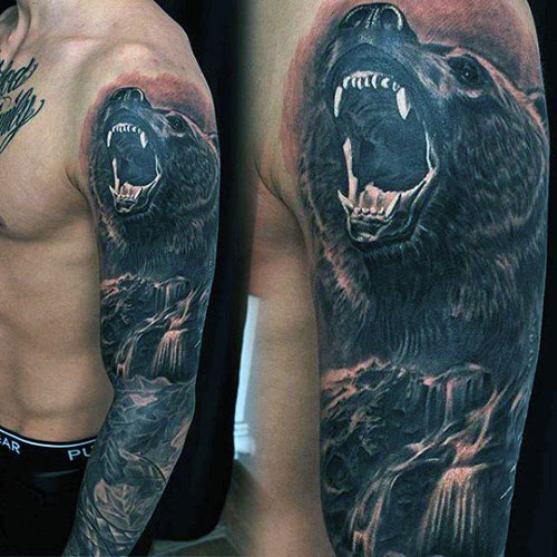 Badass Full Sleeve Wolf Tattoos