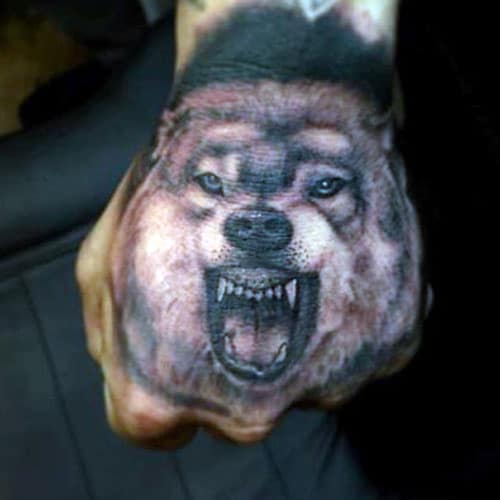 Wolf Tattoo on Hand