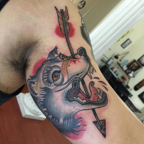 Wolf Tattoo on Bicep