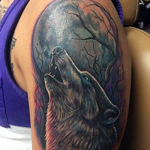 Wolf Tattoo on Sleeve