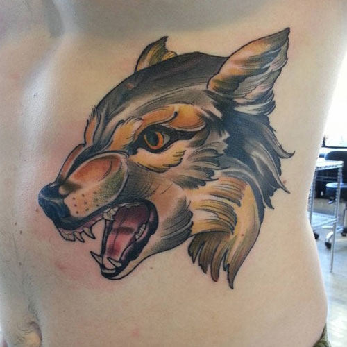 Cool Wolf Face Tattoo Designs