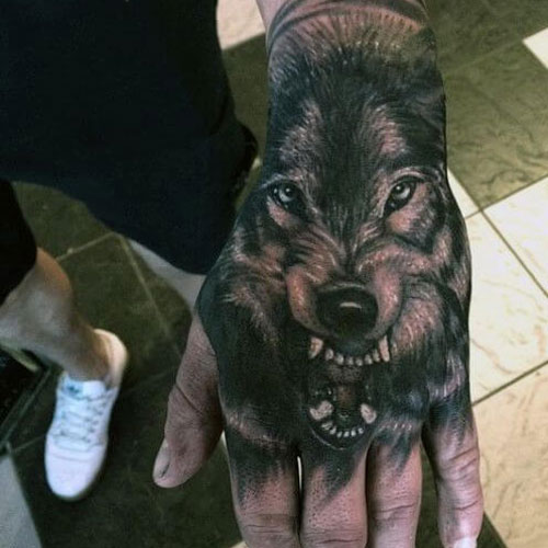 Wolf Hand Tattoo