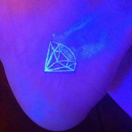 White Ink Diamond Tattoo