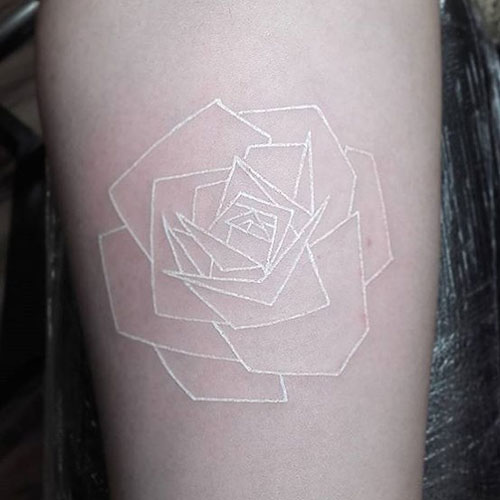 White Ink Rose Tattoo
