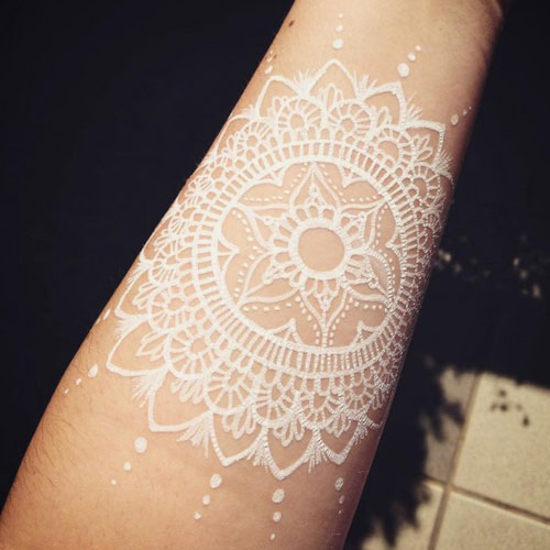 White Ink Tattoo Designs on White Skin