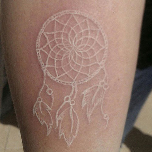 White Ink Dreamcatcher Tattoo
