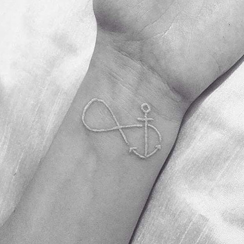 Anchor White Ink Tattoo