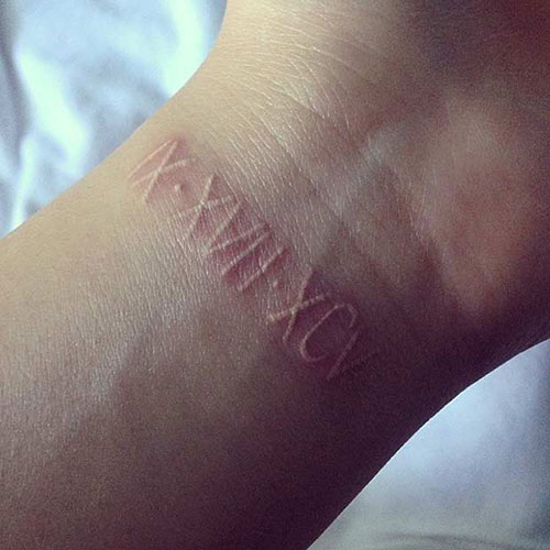 Inside Wrist White Ink Tattoo