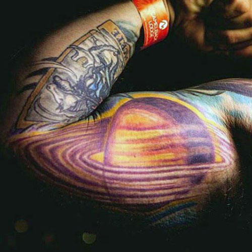 Coloful Bicep Tattoos