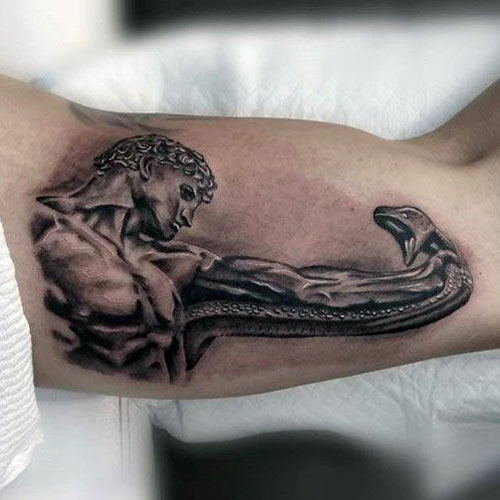 Cool 3D Inner Bicep Tattoo