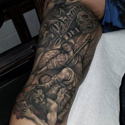 Badass Full Inner Bicep Tattoo Designs For Guys