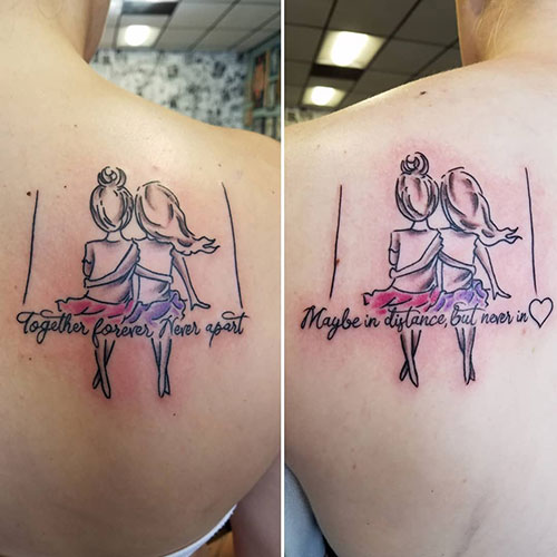 Adorable Matching Tattoo For Girls