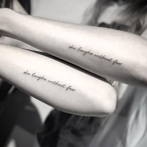 Matching Quote Tattoos For Best Friends