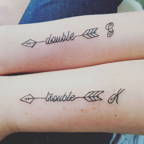 Matching Arrow Tattoo With Quote
