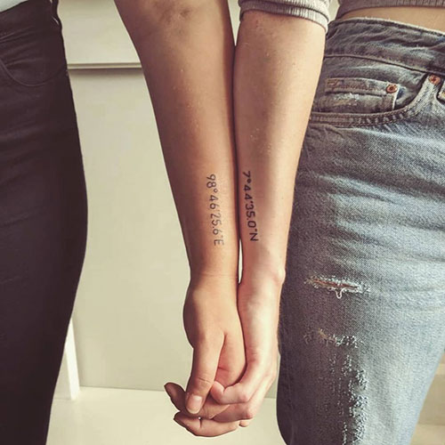 Matching Coordinate Tattoos For Best Friends