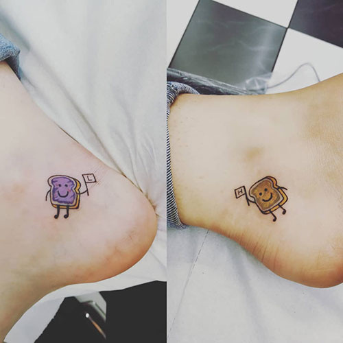Matching Peanut Butter and Jelly Tattoo