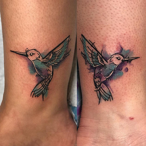 Matching Hummingbird Tattoo