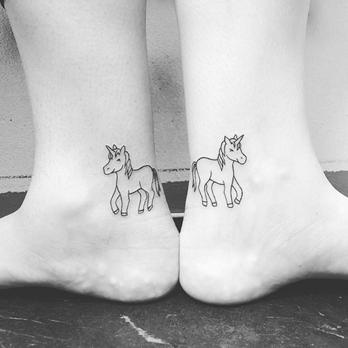 Cute Matching Unicorn Tattoos For Women