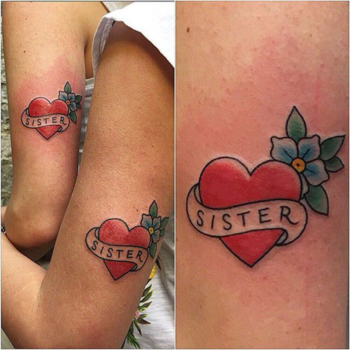Sister Heart Tattoo Designs