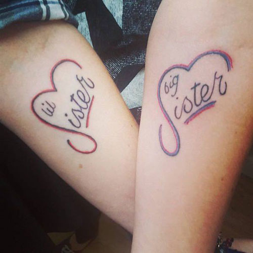 Cute Forearm Sister Tattoos
