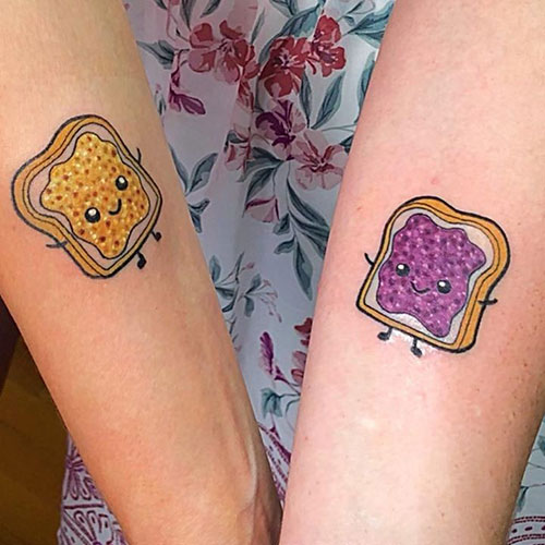 Peanut Butter and Jelly Mother Daughter Tattoo