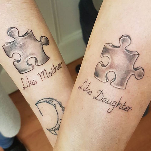 Puzzle Mother Daughter Tattoos