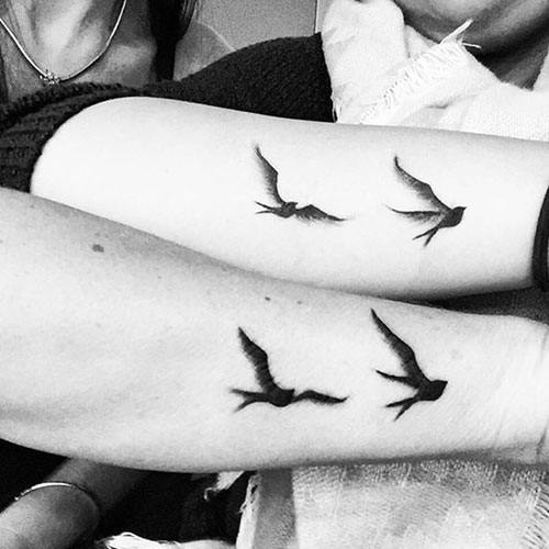 Mother Daughter Forearm Tattoos