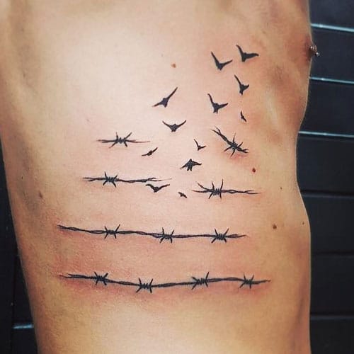 Small Broken Fence Tattoo