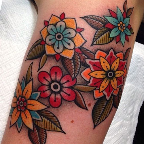 Traditional Flower Tattoo