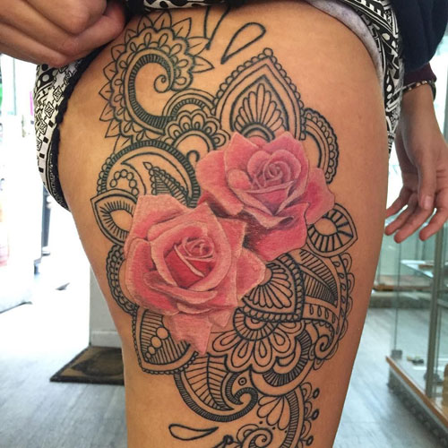 Beautiful Pink Rose Tattoo