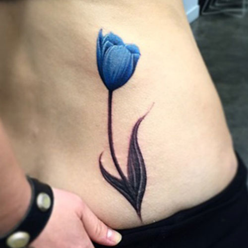 Blue Flower Tattoo