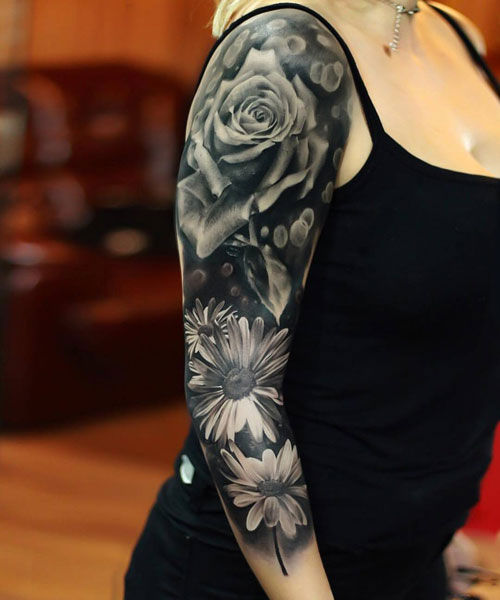Full Sleeve Flower Tattoos For Women
