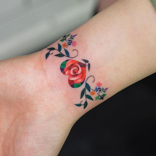 Small Flower Wrist Tattoos